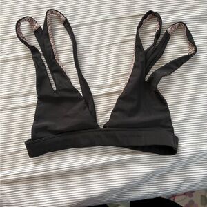 Acacia Black Strappy Bikini Top - Size P